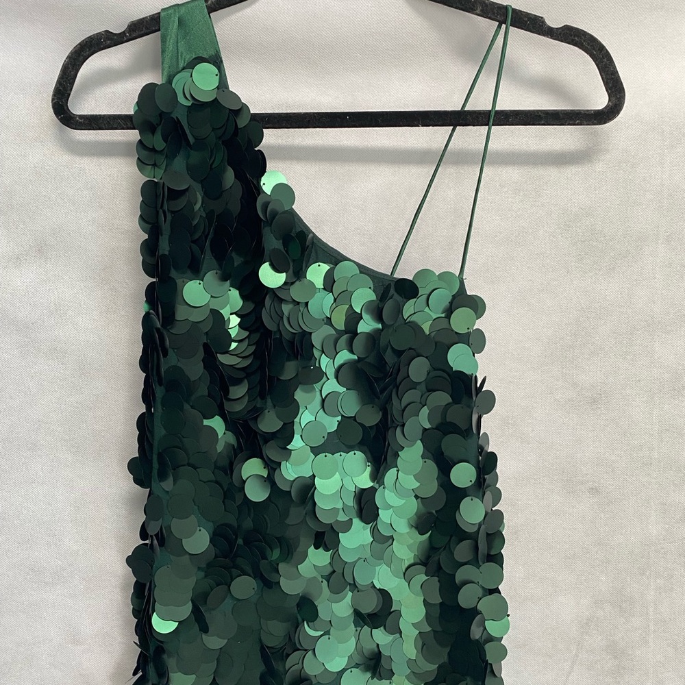 Sequinned One-Shoulder Mini Dress by Maeve - Picture 8 of 16